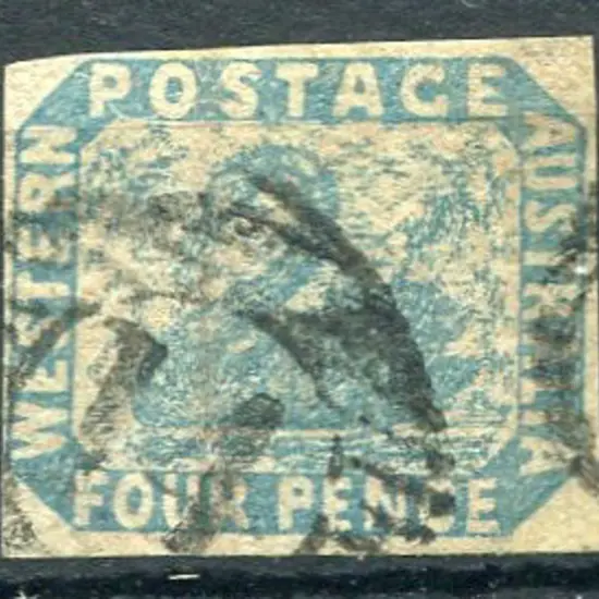 1854 4d pale blue with 4 clear margins. Good to ...