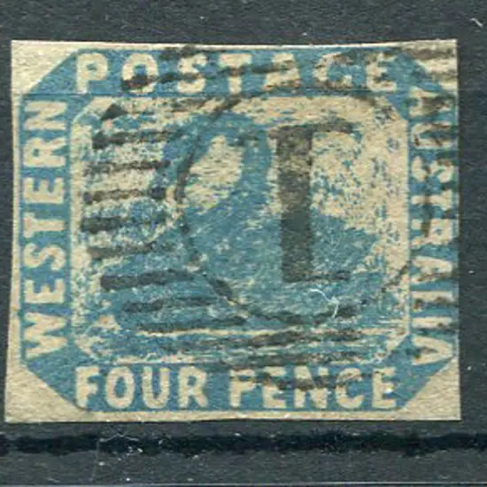 1854 4d blue with 2 clear margins, others just ...