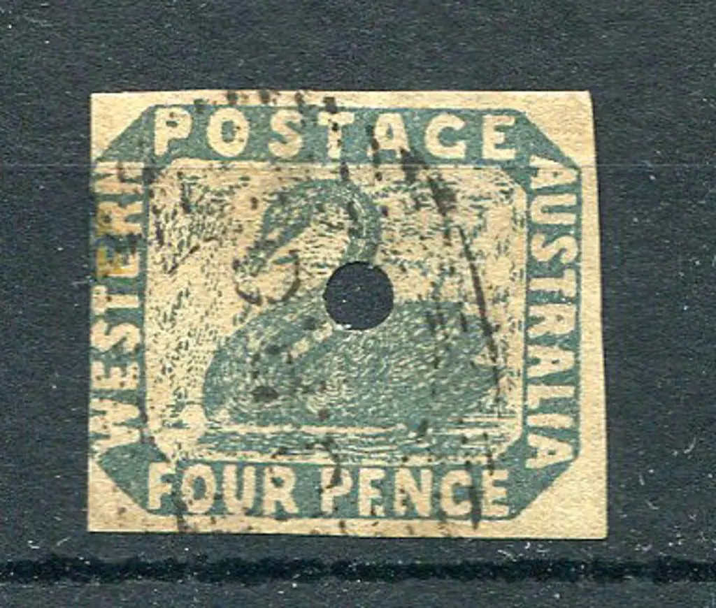 1855 4d slate-blue with commissariat puncture. ... Image 1++