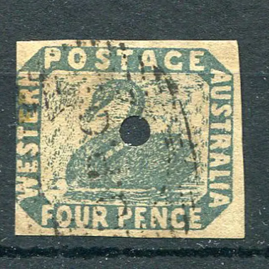 1855 4d slate-blue with commissariat puncture. ...