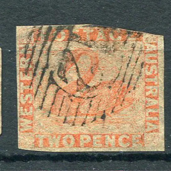 1854 4d pale blue cut to shape (SG 3), 2d orange, ...