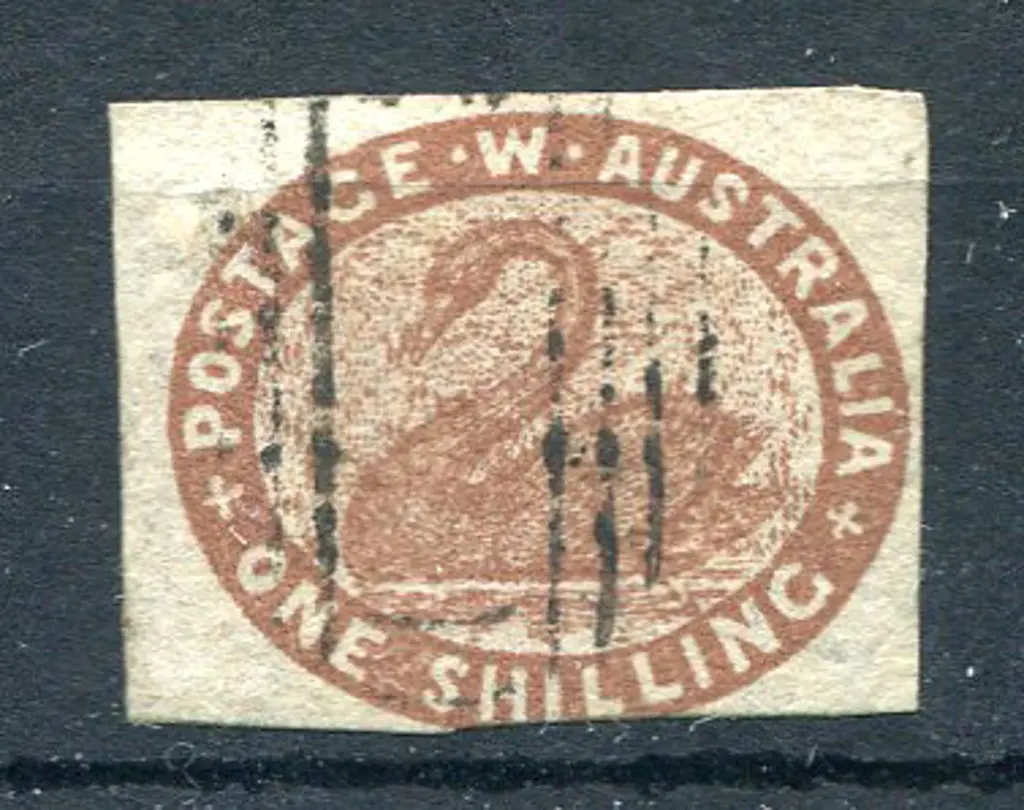 1854 1/- deep red-brown with 3 fine margins, just ... Image 1++