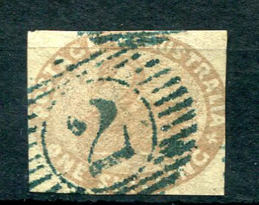 1855 1/- pale brown with 3 close but clear ... Image 1++