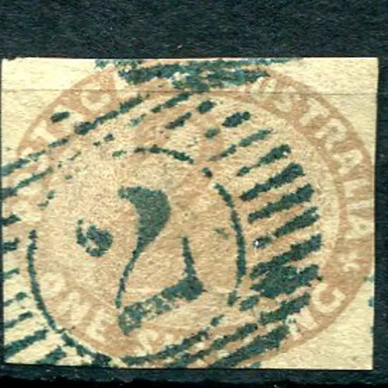 1855 1/- pale brown with 3 close but clear ...
