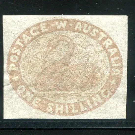 1855 1/- pale brown with 4 good clear margins with ...