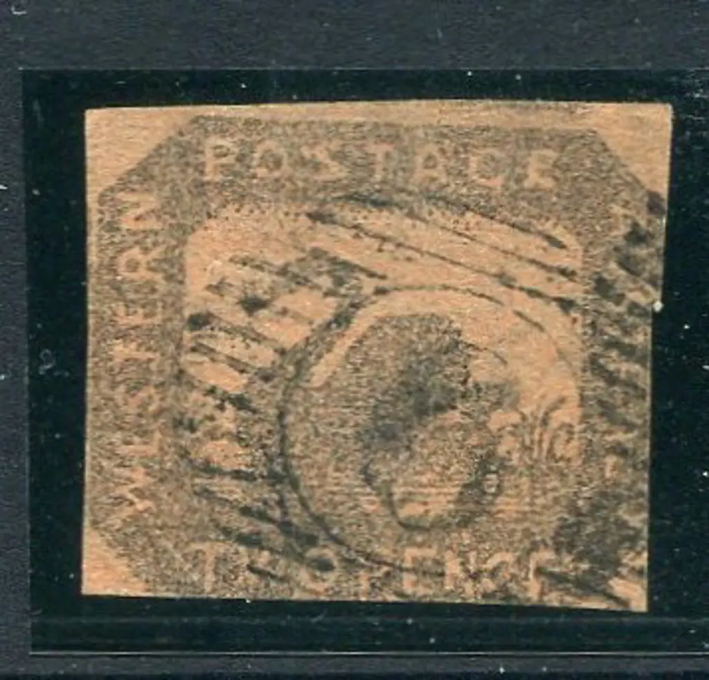 1858 2d black-brown/red with good to touching ... Image 1++