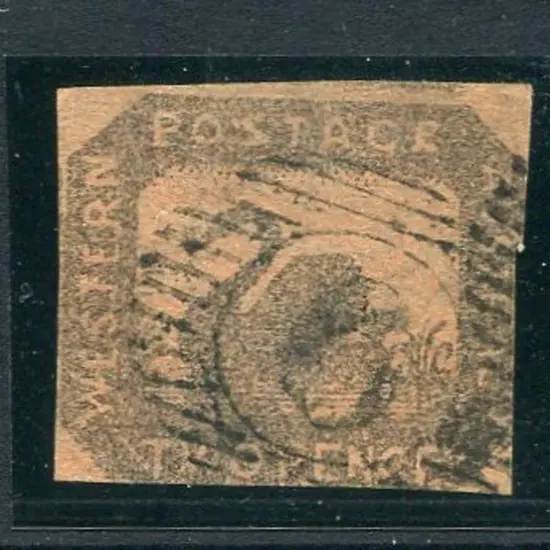 1858 2d black-brown/red with good to touching ...