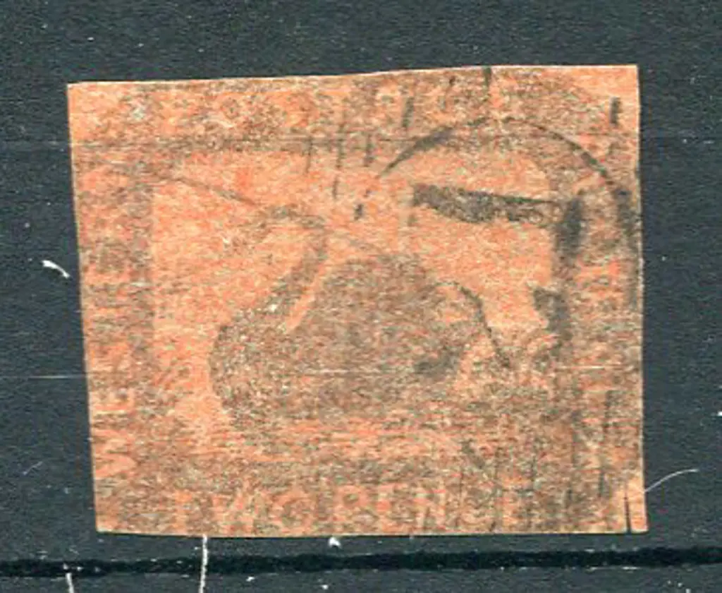 1857 2d brown-black/red with close to touching ... Image 1++