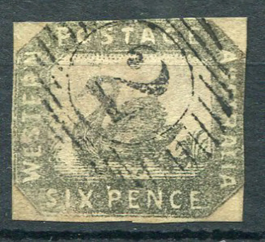 1857 6d black-bronze with 4 close to just touching ... Image 1++