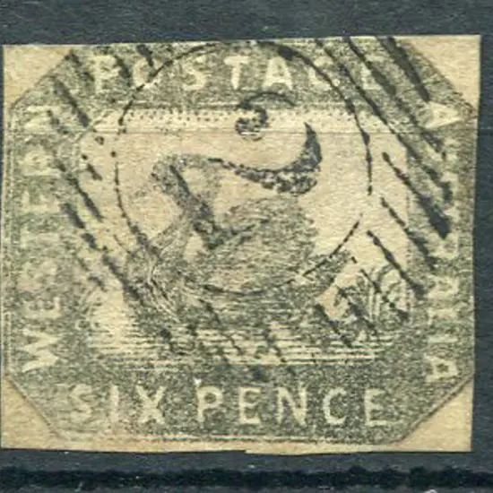 1857 6d black-bronze with 4 close to just touching ...