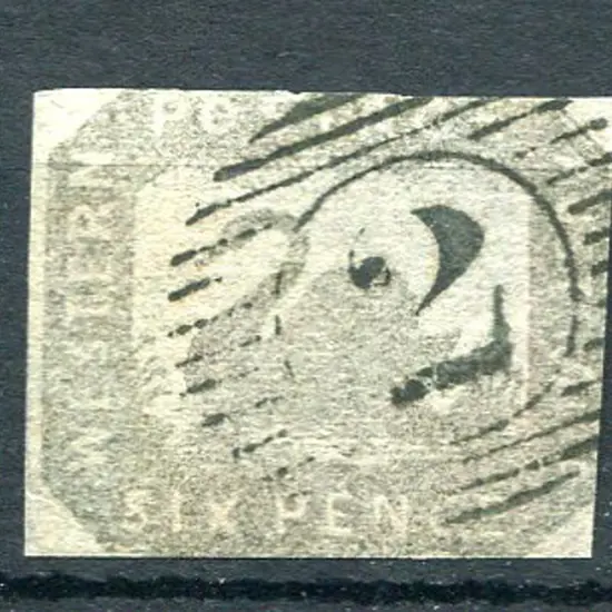 1859 6d grey-black with left margin clear, others ...