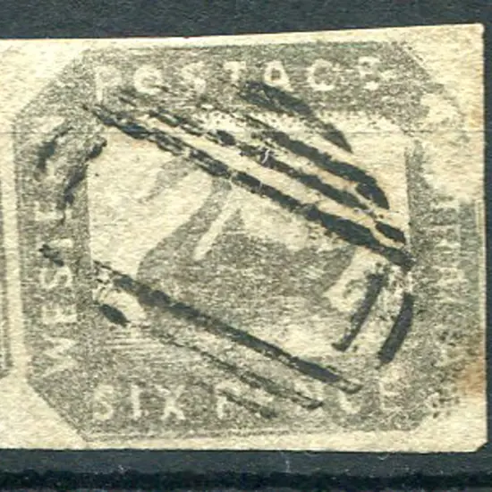 1857 6d grey-black with 4 clear margins incl part ...