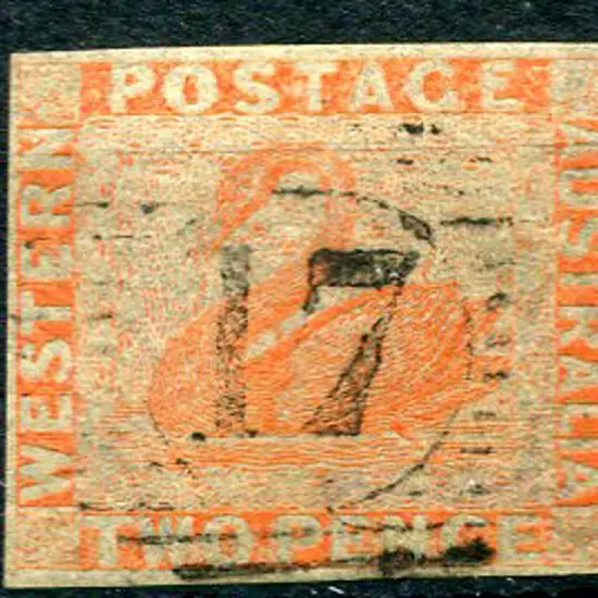 1860 2d pale orange with close but clear margins. ...