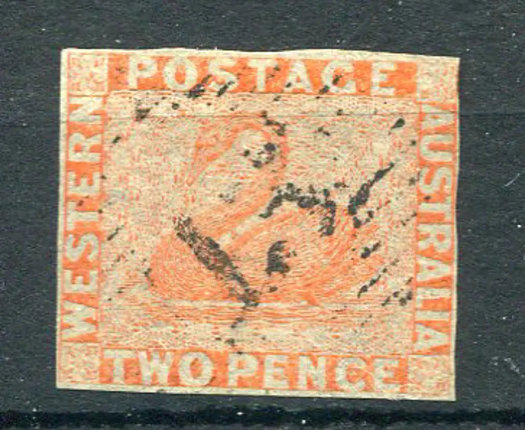 1860 2d pale orange with close even margins. Used ... Image 1++