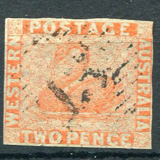 1860 2d pale orange with close even margins. Used ...