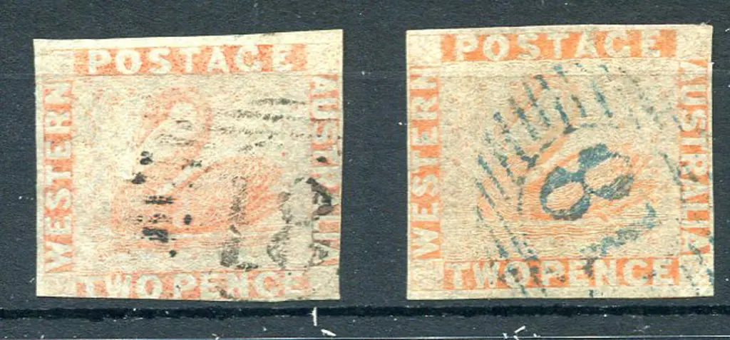 1860 2d pale orange with 3 good margins (SG 24) &  ... Image 1++