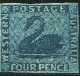 1864 4d deep blue with clear even margins. MNG & ... Image 1++