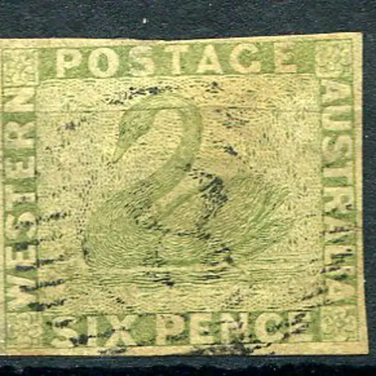 1861 6d sage-green with 3 excellent margins, top ...