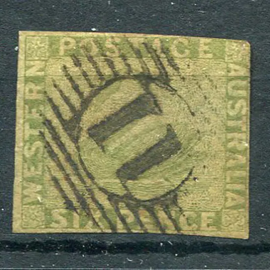 1861 6d sage-green with 4 close to touching ...