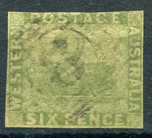 1861 6d sage green with 3 margins cutting into ... Image 1++