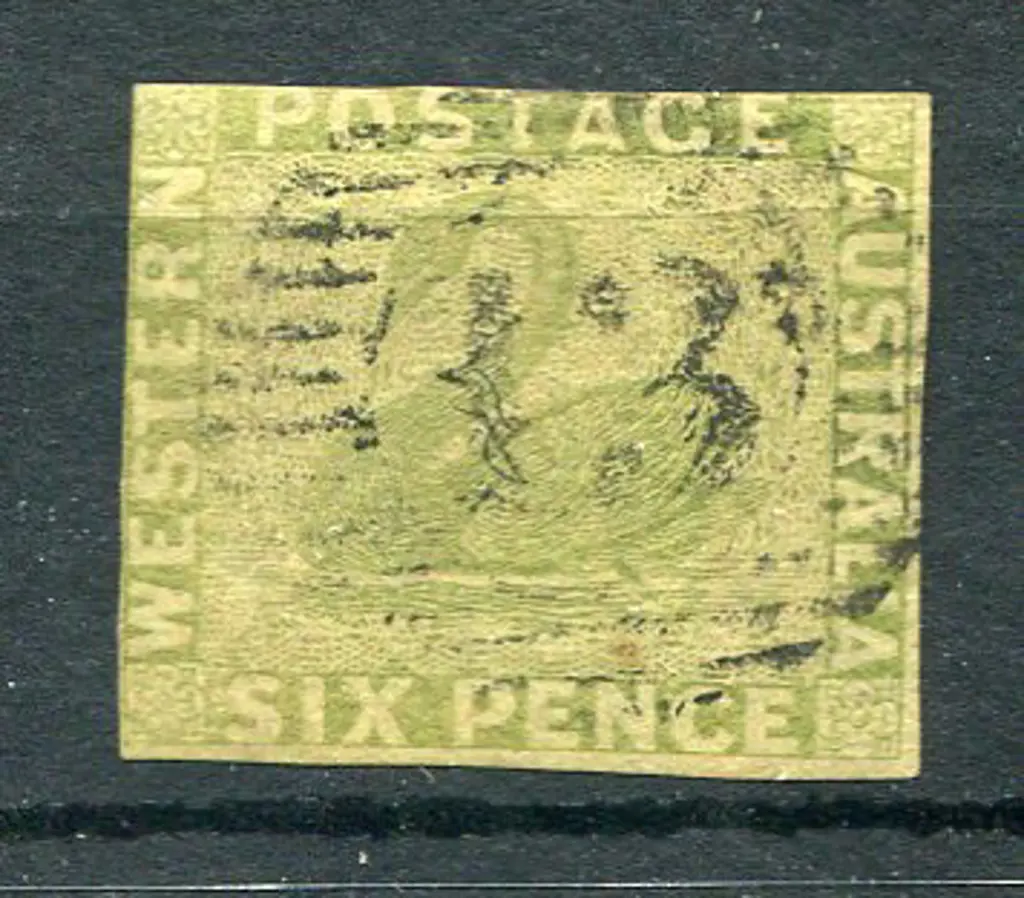 1861 6d sage-green with 3 good to close margins ... Image 1++