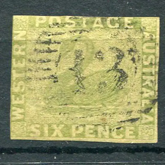 1861 6d sage-green with 3 good to close margins ...