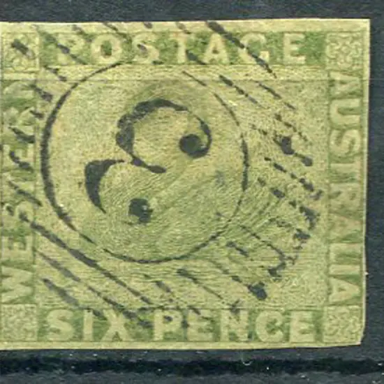 1861 6d deep sage-green with close but clear ...