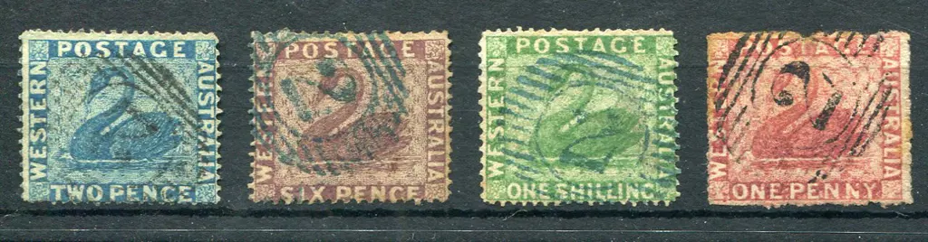 1861 2d blue, 6d purple-brown & 1/- yellow-green ... Image 1++