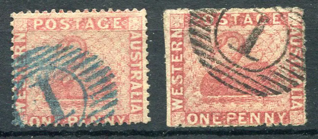 1861 1d rose, perf. 14 (SG 38) & 1d rose-carmine ... Image 1++