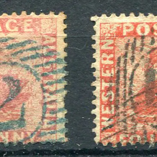 1861 1d rose & 4d vermilion perf. 14 Perkins Bacon ...