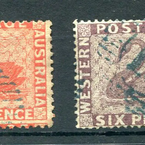 1861 2d blue (SG 41), 4d vermilion with ...