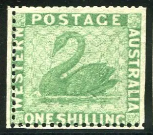 1861 1/- yellow-green with clean cut perfs. Off ... Image 1++