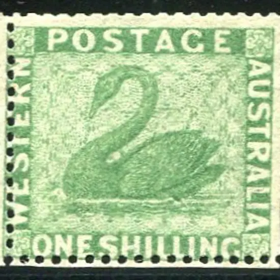 1861 1/- yellow-green with clean cut perfs. Off ...