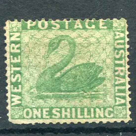 1861 1/- yellow-green clean cut perfs. MNG, ...