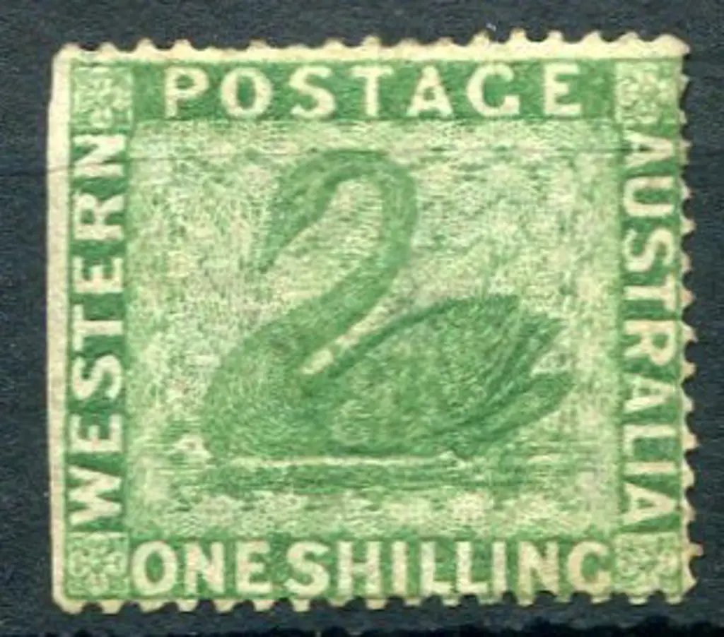 1861 1/- yellow-green clean cut perf 14-16 with ... Image 1++