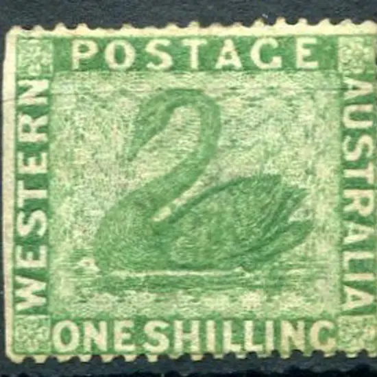 1861 1/- yellow-green clean cut perf 14-16 with ...