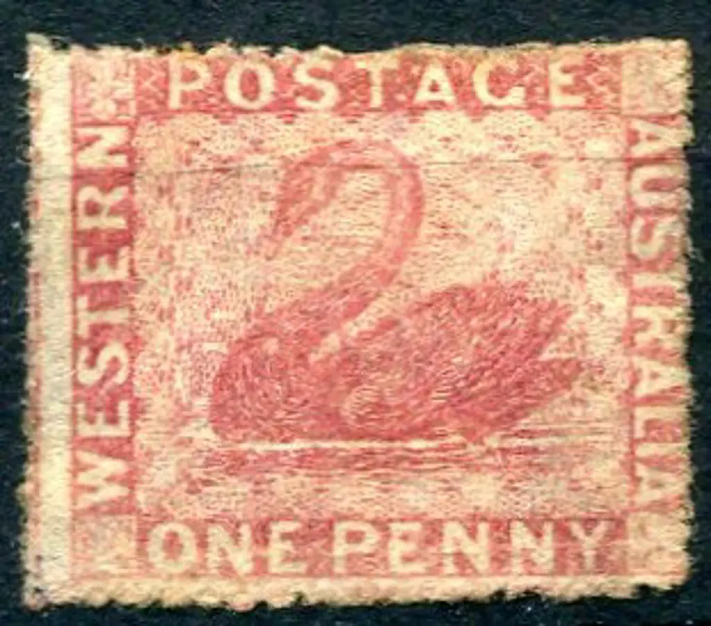 1861 1/- carmine-rose, perf 14-16 very rough. MH ... Image 1++