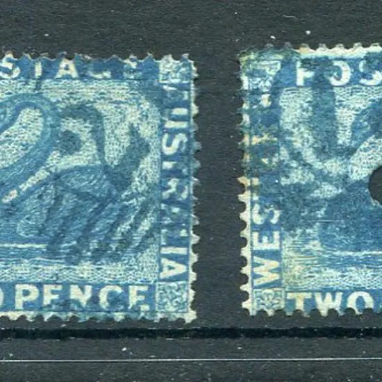 1861 1d rose-carmine (SG 44), 2d blue (SG 34), 2d ...