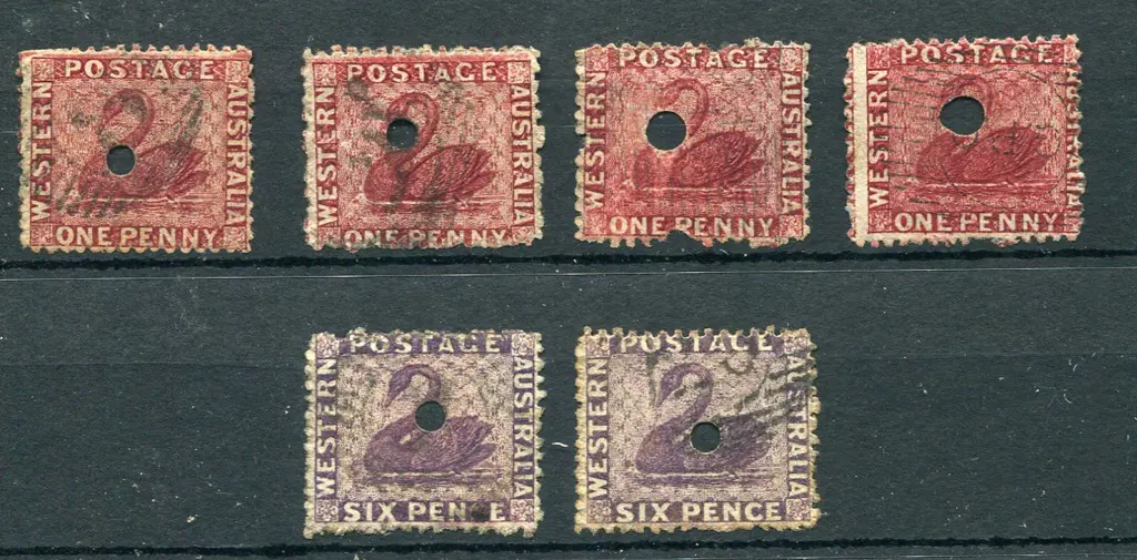 1863 1d swans with both small & large Commissariat ... Image 1++