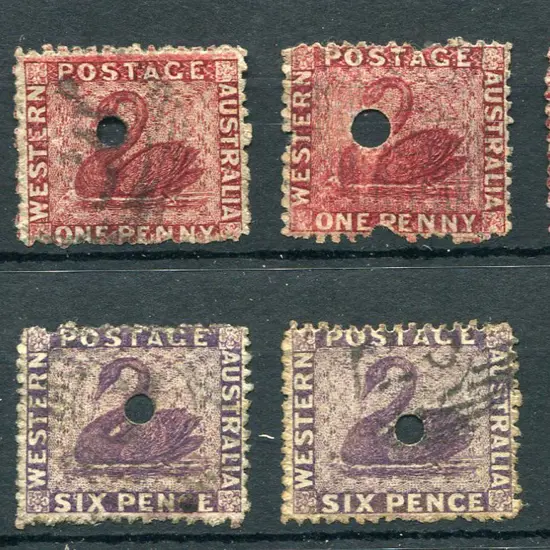 1863 1d swans with both small & large Commissariat ...