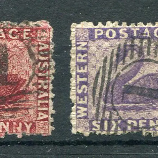 1863 1d carmine-rose, 1d lake & 6d deep lilac (SG ...