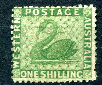 1865 1/- bright green. Fresh MNG with slightly ... Image 1++