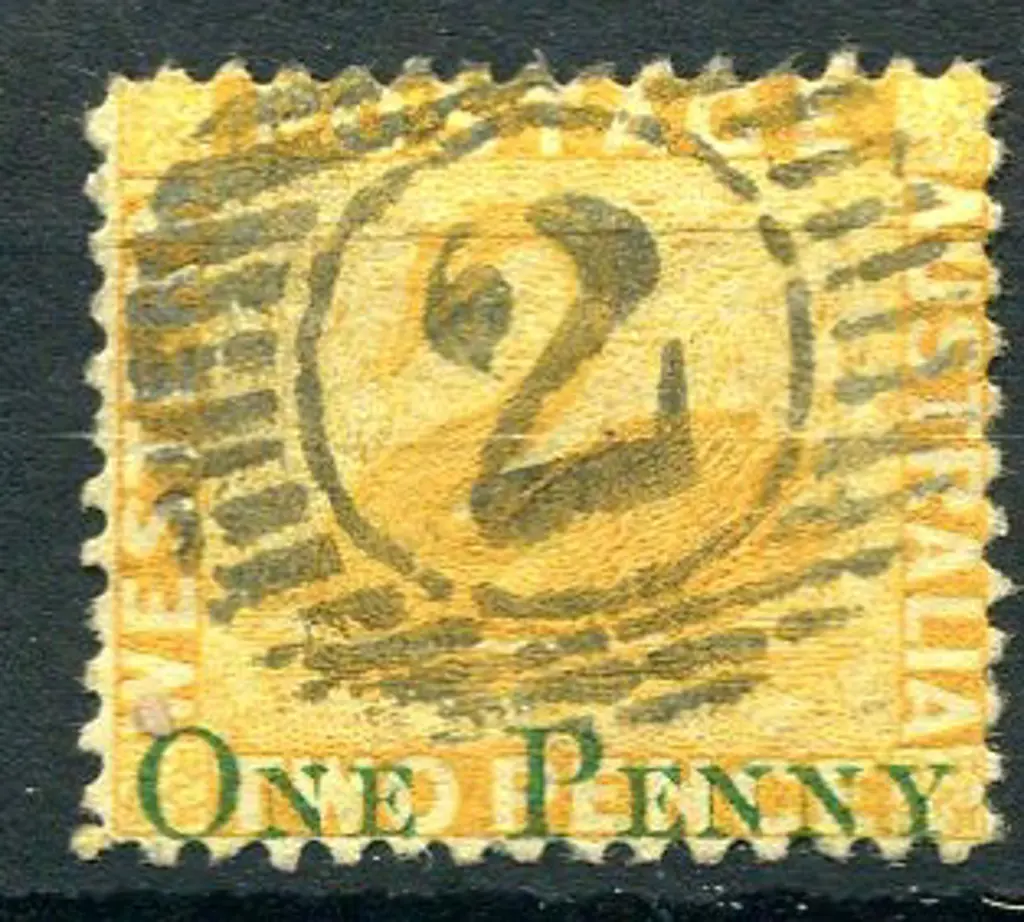 1874 2d yellow with "ONE PENNY" surcharge superb ... Image 1++