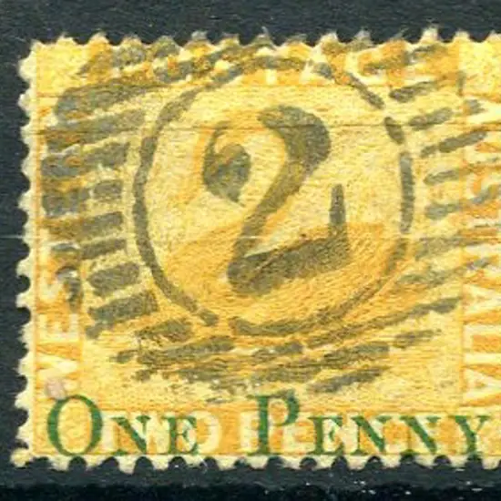 1874 2d yellow with "ONE PENNY" surcharge superb ...