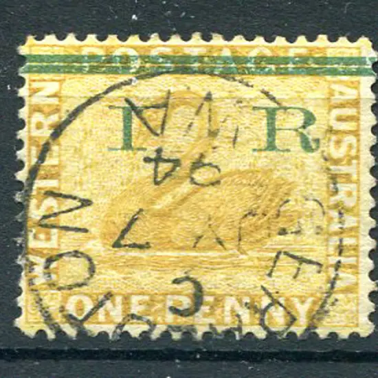 1881 1d yellow-ochre, wmk CR/CC, perf. 14 Revenue ...