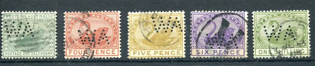 1885/93 ½d green (SG 94a), 4d chestnut (SG 98), 5d ... Image 1++