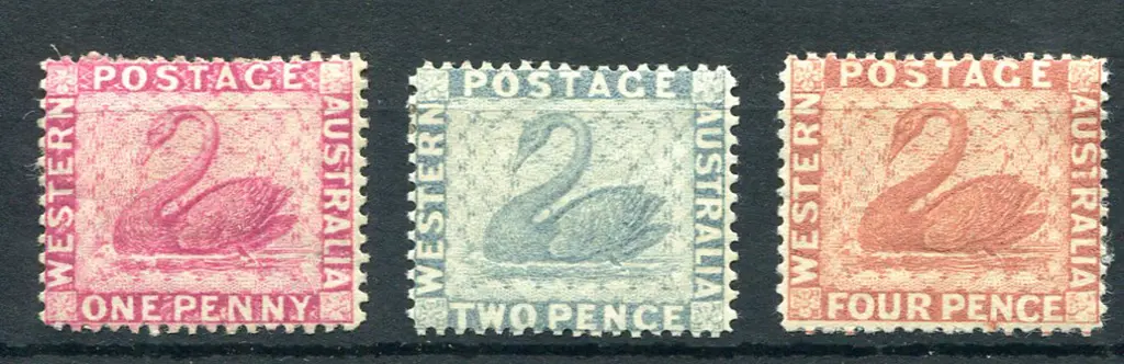1888 CR/CA wmk, perf. 14 set of 3 with 1d ... Image 1++