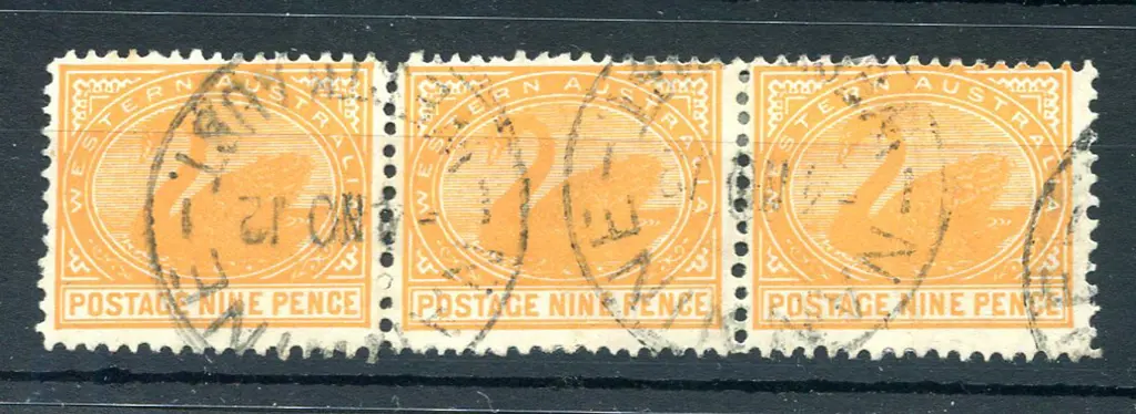 1903 9d yellow-orange, Cr/A upright & inverted wmk ... Image 1++