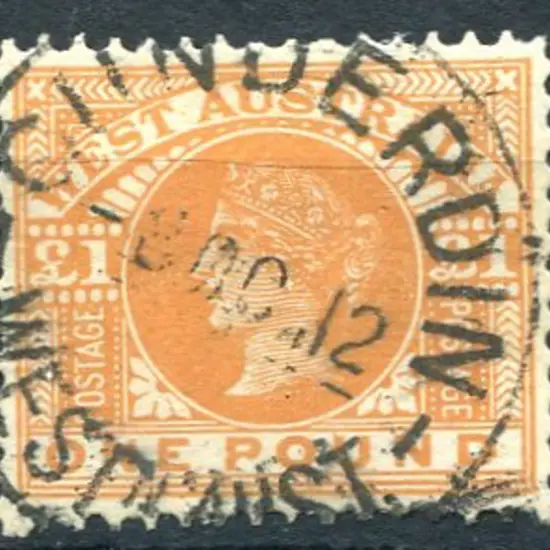 1909 £1 orange QV. Superb used with bold upright ...