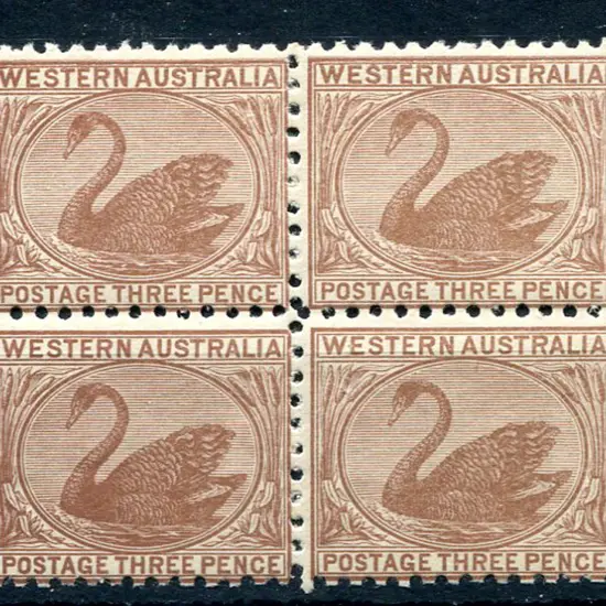 1905/12  3d brown. Fresh MUH block of 4. SG 153, ...